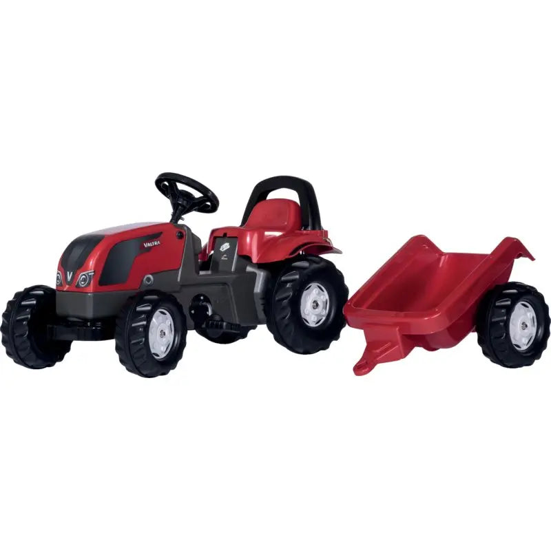 rollyKid Valtra Trettraktor mit Anhänger in rotem Valtra-Design für Kinder ab 2,5 Jahren