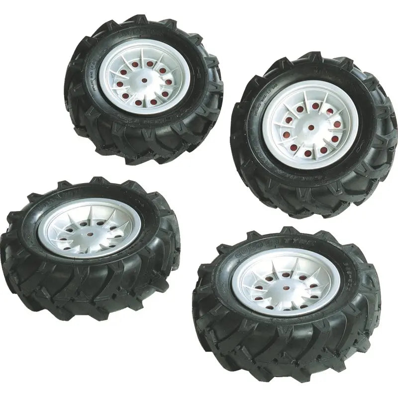 RollyToys Luftbereifung 310 x 95 mm Silberne Felge – 4 Stück für Spielzeugfahrzeuge RollyToys