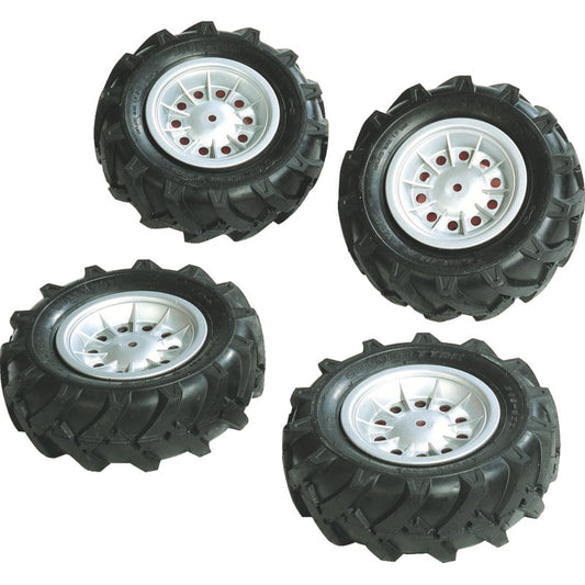 RollyToys Luftbereifung 310 x 95 mm Silberne Felge – 4 Stück für Spielzeugfahrzeuge