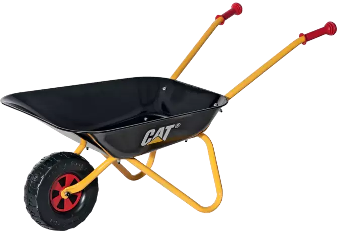 Metallschubkarre CAT RollyToys 271818 in Schwarz – robuste Kinderschubkarre im Baustellenlook