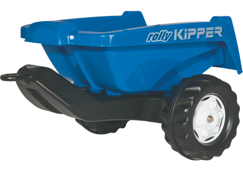 rollytoys Rückkipper Blau Einachser 128846 – stabiler Anhänger für Trettraktor, Seitenansicht