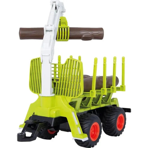JAMARA Rückeanhänger mit Kran 1:24 – Holzrückewagen mit Baumstämmen, seitliche Ansicht