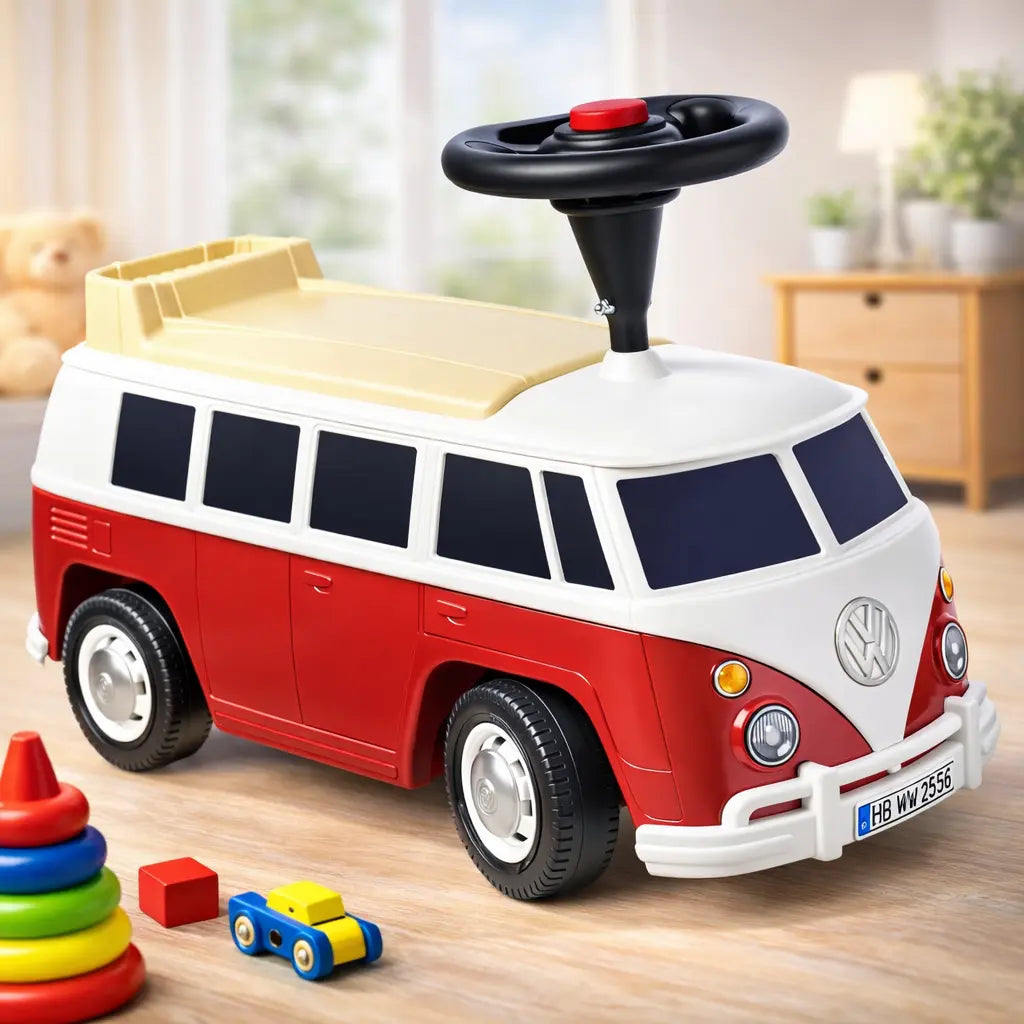 BIG VW T1 Rutschfahrzeug Rot – Retro Rutscher für Kleinkinder ab 1 Jahr