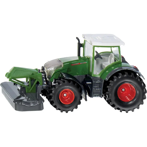 Siku Fendt 942 Vario Traktor mit Frontmähwerk im Maßstab 1:50, seitliche Ansicht