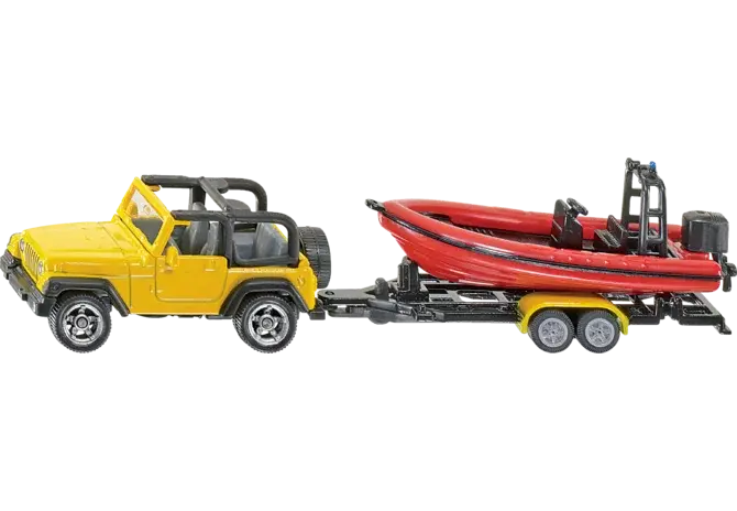 Siku Jeep mit Boot 1658 im Maßstab 1:87 – Jeep und Boot als Set von oben
