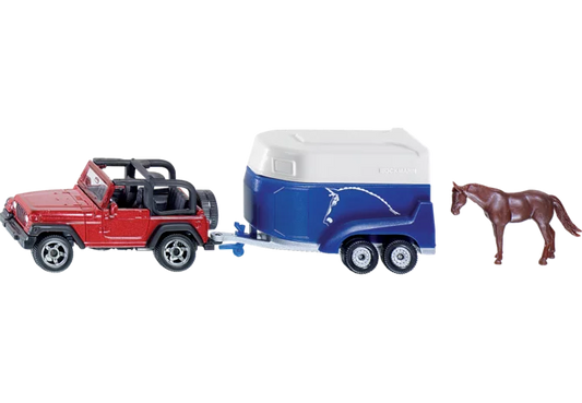 Siku Jeep mit Pferdeanhänger Spielzeug 1:87

