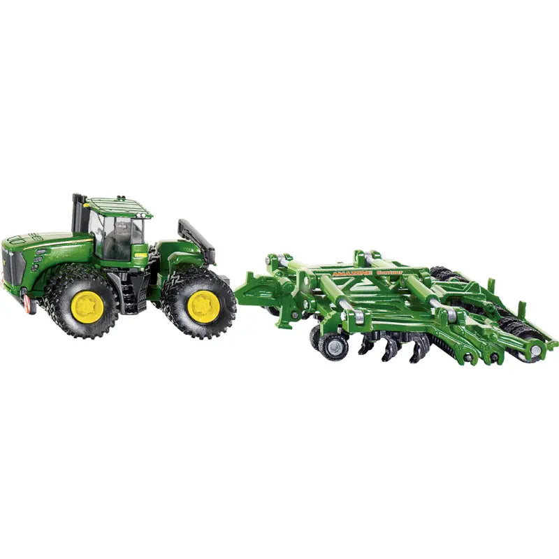 Siku John Deere 9630 mit Amazone Centaur Traktormodell 1:87 in grün-gelbem Design