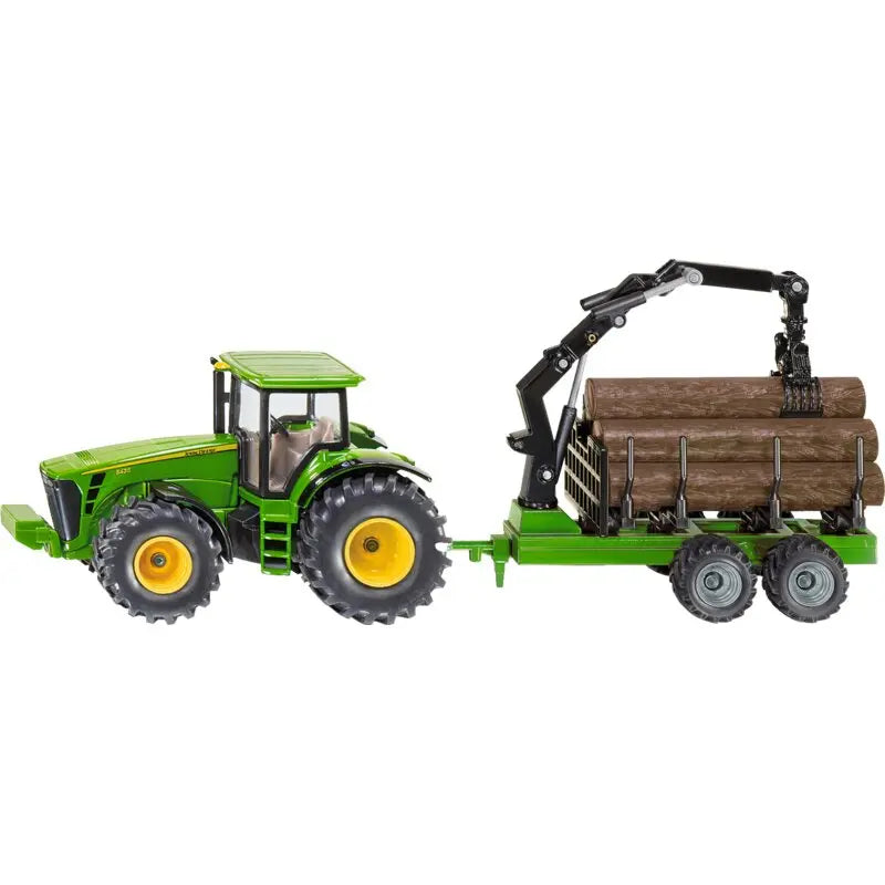 Siku John Deere Traktor mit Rückewagen 1:50 – Forstspielzeug für Kinder ab 3