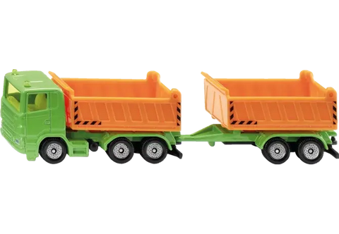 Siku Kippmulden-LKW mit Anhänger 1685 im Maßstab 1:87 – Baustellen-Spielzeug für Kinder