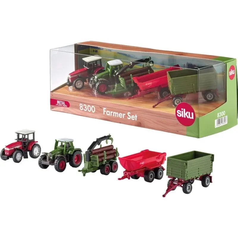 Siku Landwirtschaft Set Mini Bauernhofwelt 1:87 mit mehreren Fahrzeugen von oben