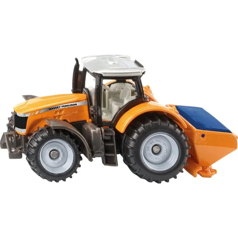 Siku Massey Ferguson Traktor mit Salzstreuer 1:87 – Winterdienst-Modell seitlich