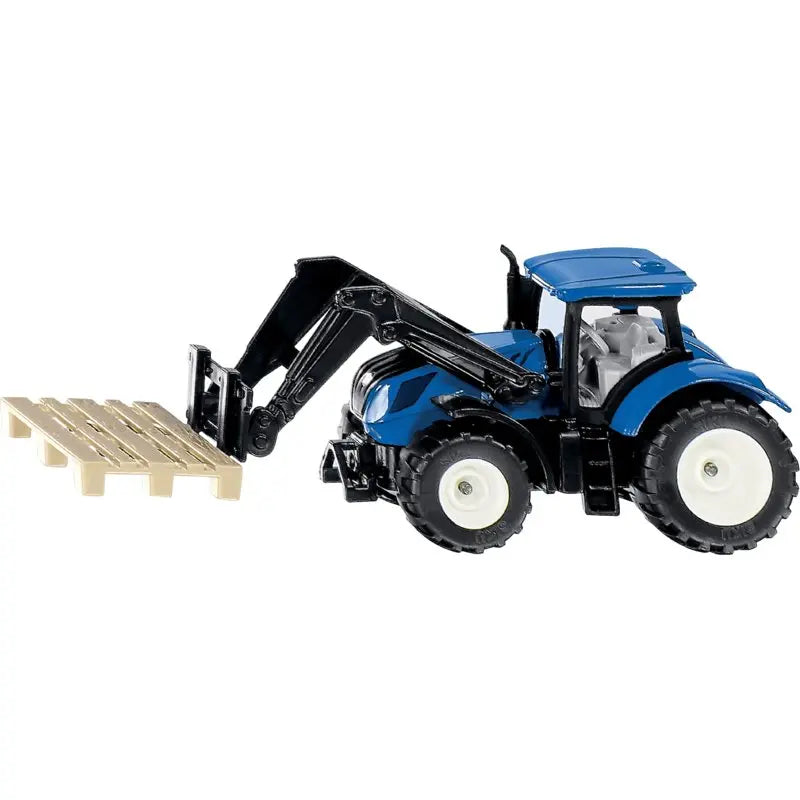 Siku New Holland Traktor mit Frontlader 1:32 inklusive Palette in blauem Design