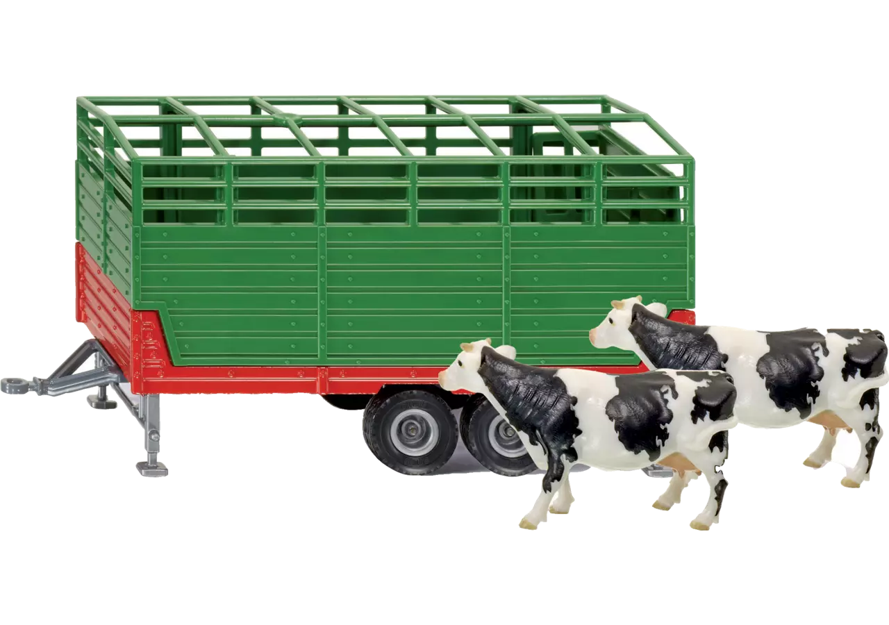 Siku Viehanhänger mit zwei Kühen im Maßstab 1:32
