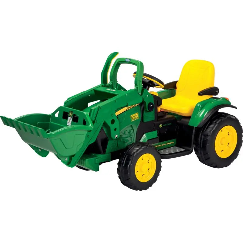 John Deere Traktor mit Frontlader OR0068 von Peg-Perego in Grün, Seitenansicht