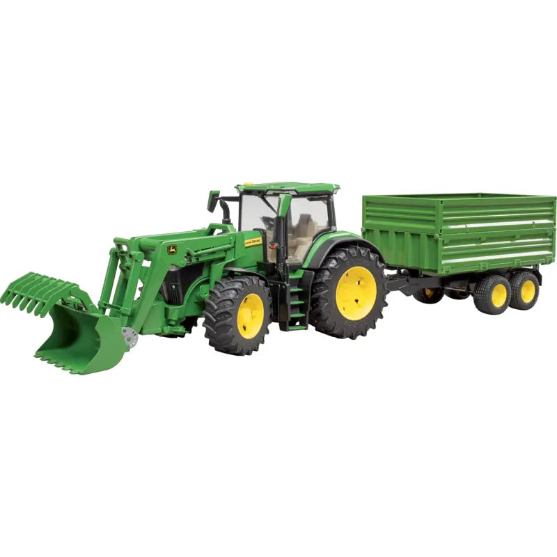 John Deere 7R 350 Traktor mit Frontlader und Tandemkipper Bruder 1:16 – 80 cm