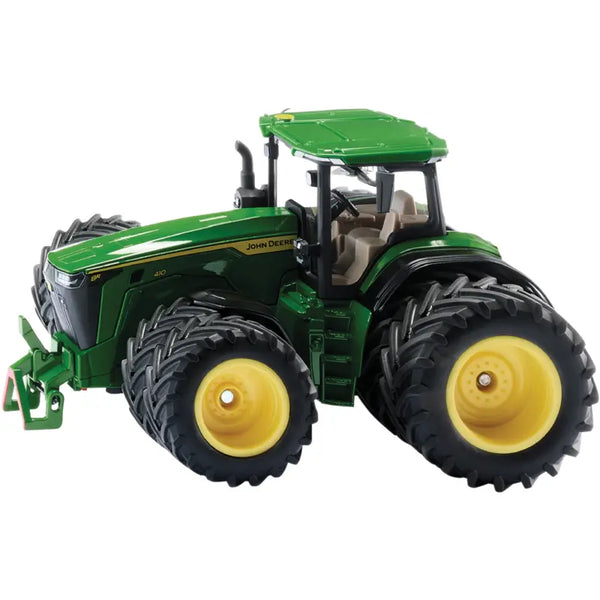 Siku John Deere 8R 410 Traktor mit Doppelrädern im Maßstab 1:32, seitliche Ansicht