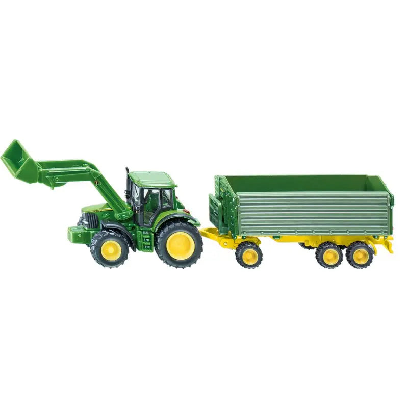Siku John Deere Traktor mit Frontlader und Anhänger 1:87 – Set in Originalverpackung