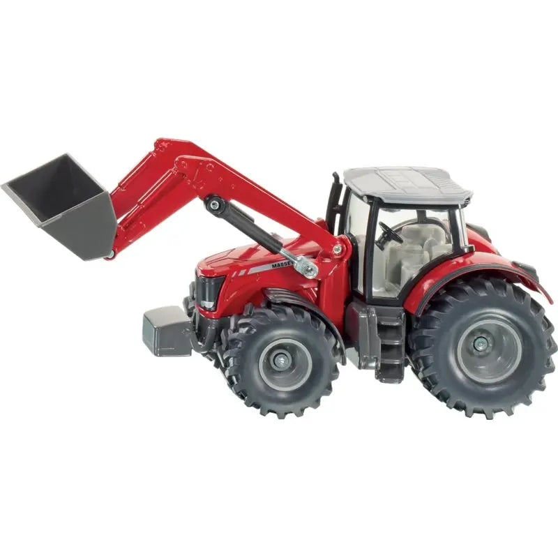 Siku Massey Ferguson Traktor mit Frontlader 1:50 – Detailansicht des roten Metallmodells
