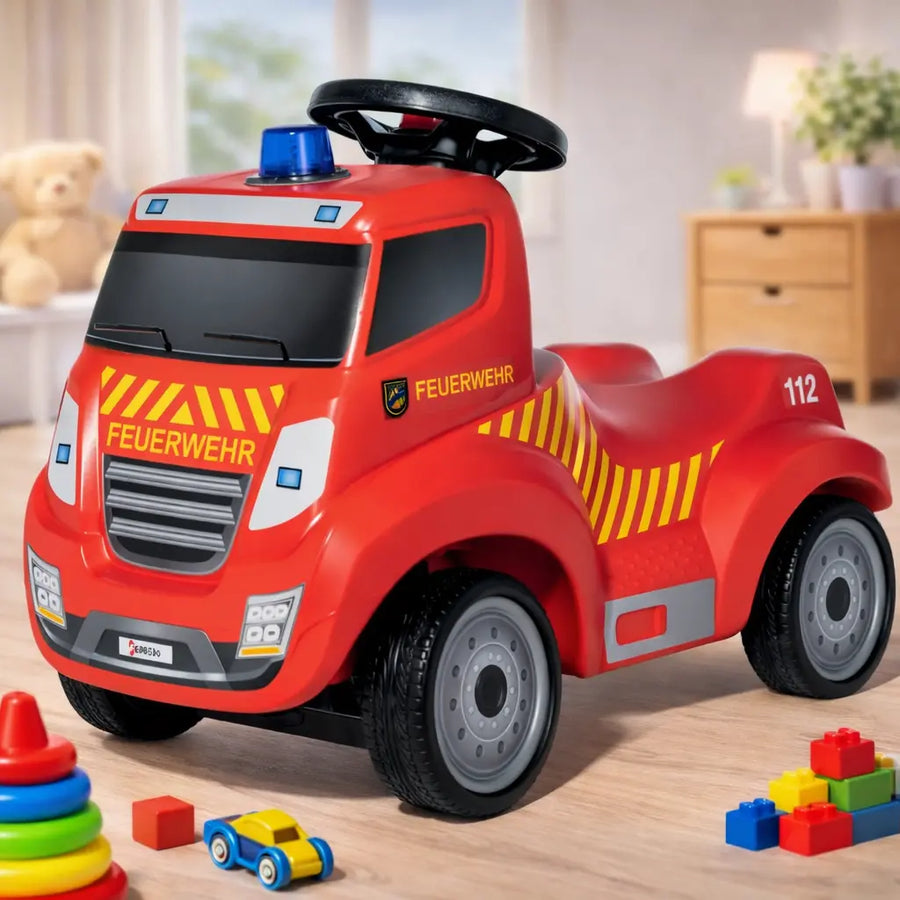 Ferbedo Truck Feuerwehr Rutschfahrzeug in Rot für Kinder ab 1½ Jahren