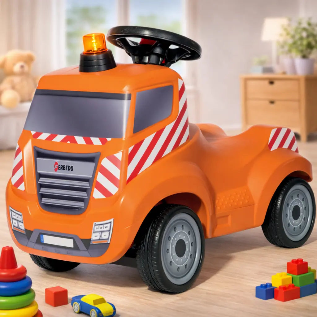 Ferbedo Truck Service Rutschfahrzeug in Seitenansicht für Kleinkinder ab 1,5 Jahren