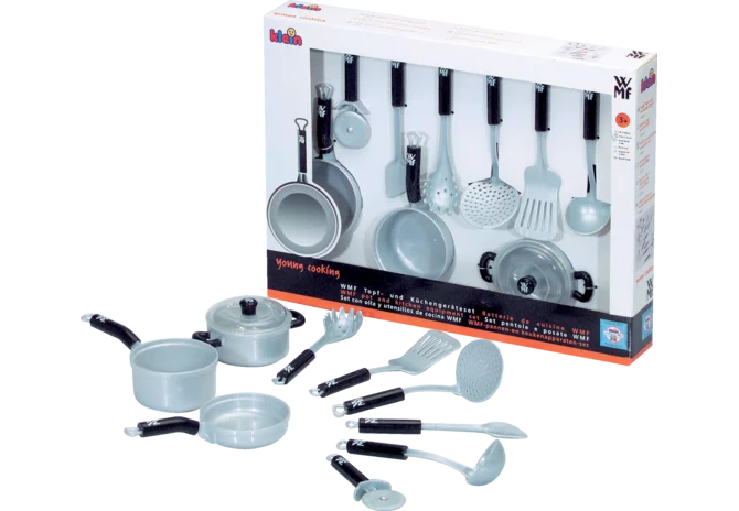 WMF Küchenset Spielzeug 9-teilig mit Töpfen, Pfanne und Zubehör von klein
